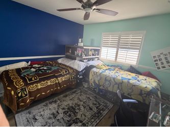 Twin L shape beds from Pottery Barns with Costco mattresses