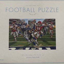 Pottery Barn Kids ( 4 +) 48 pcs Large Jigsaw Football Puzzles.  Complete ( No Missing Pieces)