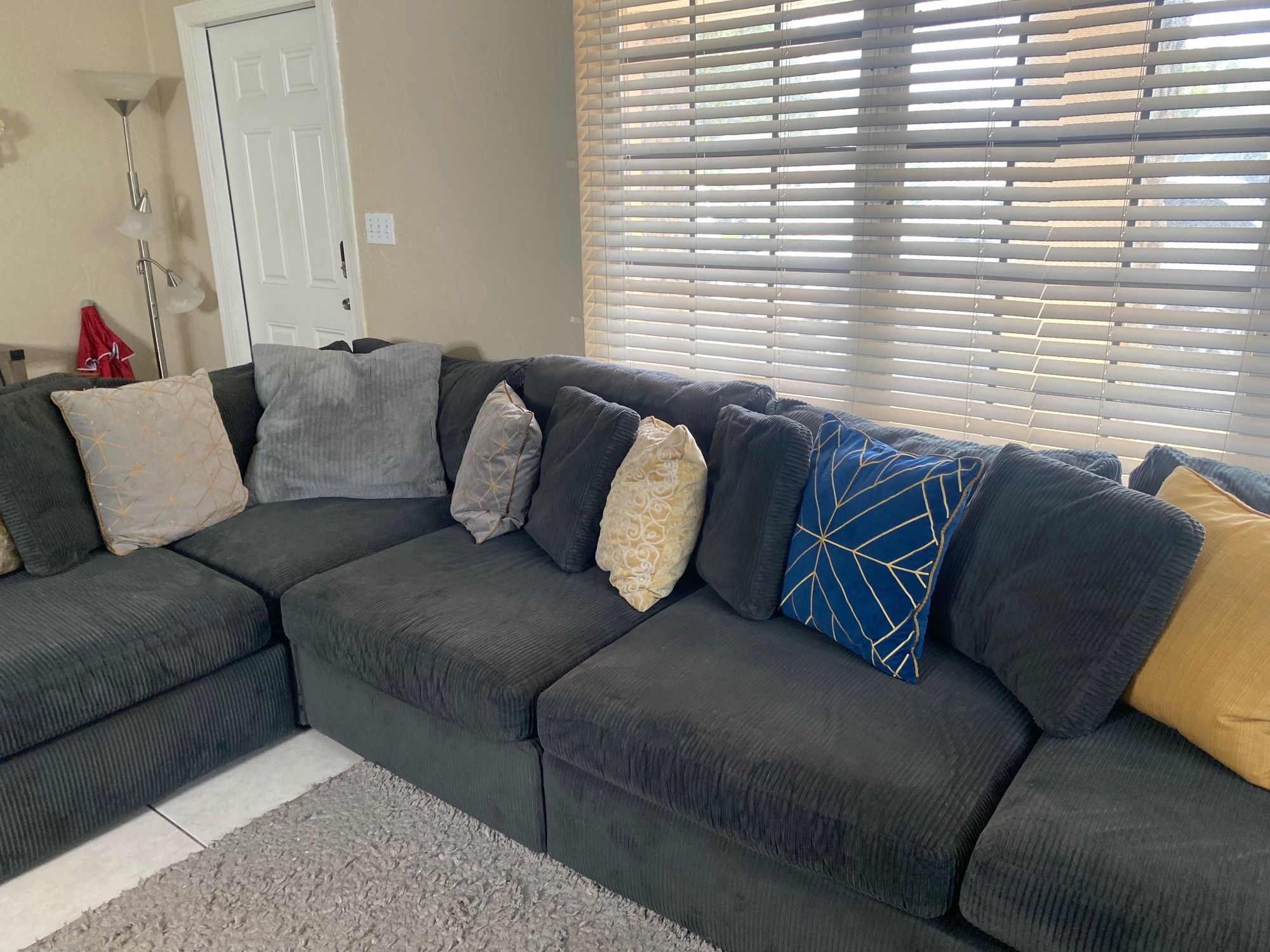 L Sectional Grey Couch