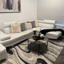 Leather Sectional + Ottoman 