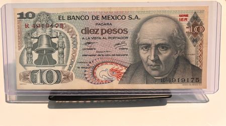 1977 Banco de Mexico 10 Pesos / Miguel Hidalgo / Imperial, CA