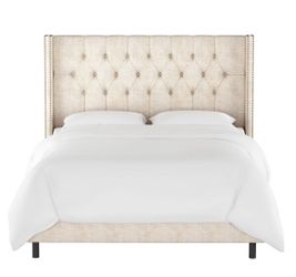 Good Condition King Upholstered Linen Bed