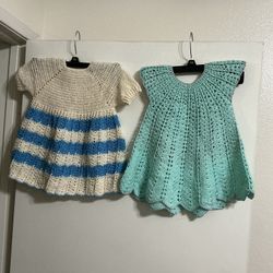 Two beautiful handmade crochet baby dress age 6 month to 18 months $35 each