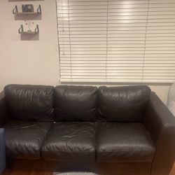 Brown Leather Couch 