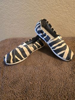 TOMS Zebra Print Slip On Shoes