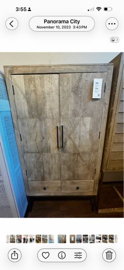Wood Armoire Cabinet with Drawers