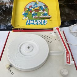 Antique Smurf Record Player 