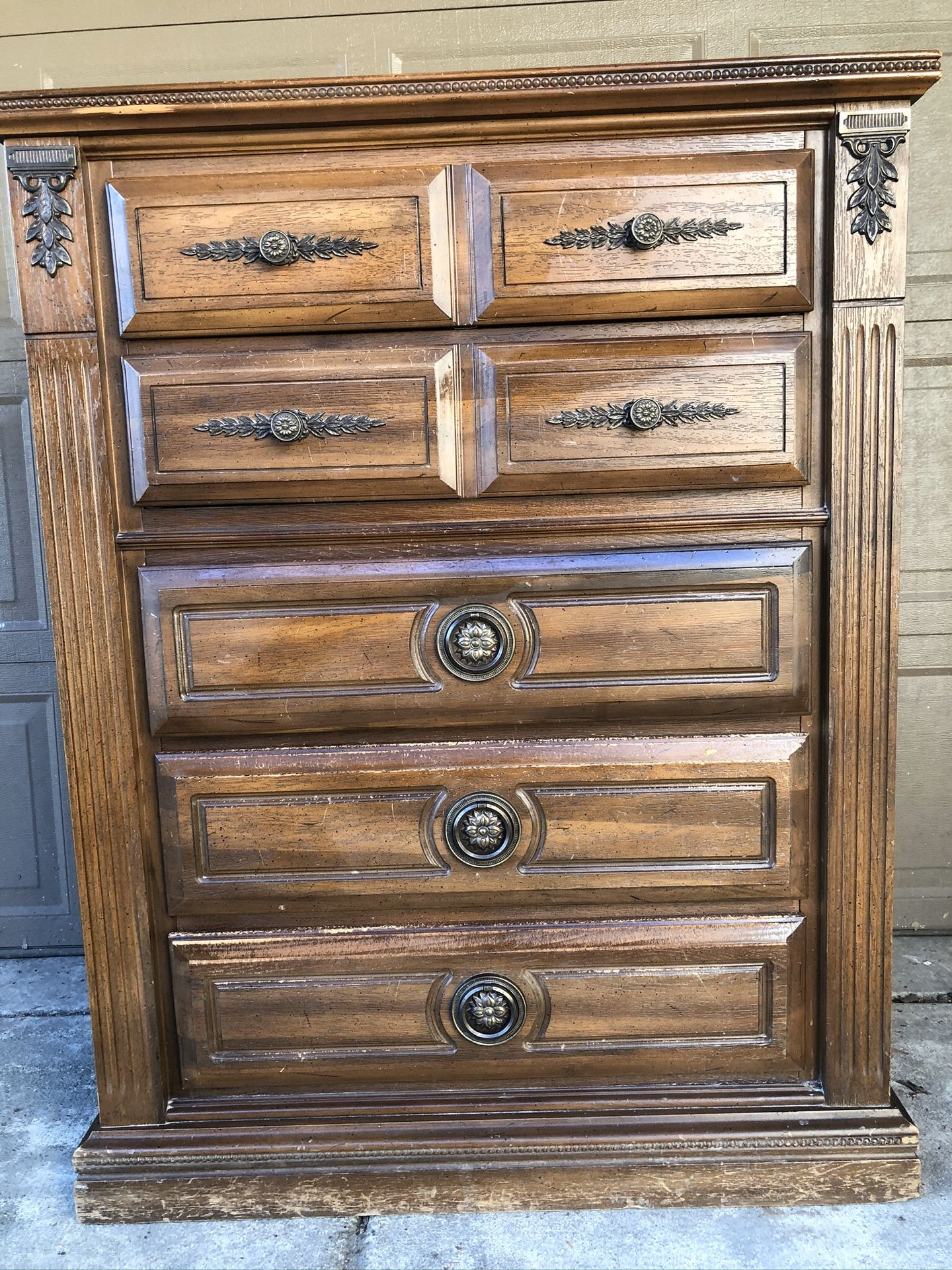 Solid Wood Five Drawer Dresser