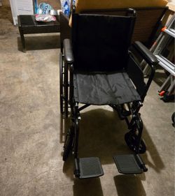 Manual Wheelchair with Footrests – Black