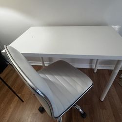 Computer Table And Chair (white) 