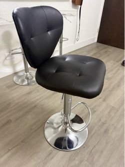 Black Chrome Adjustable Bar Stool – $45
