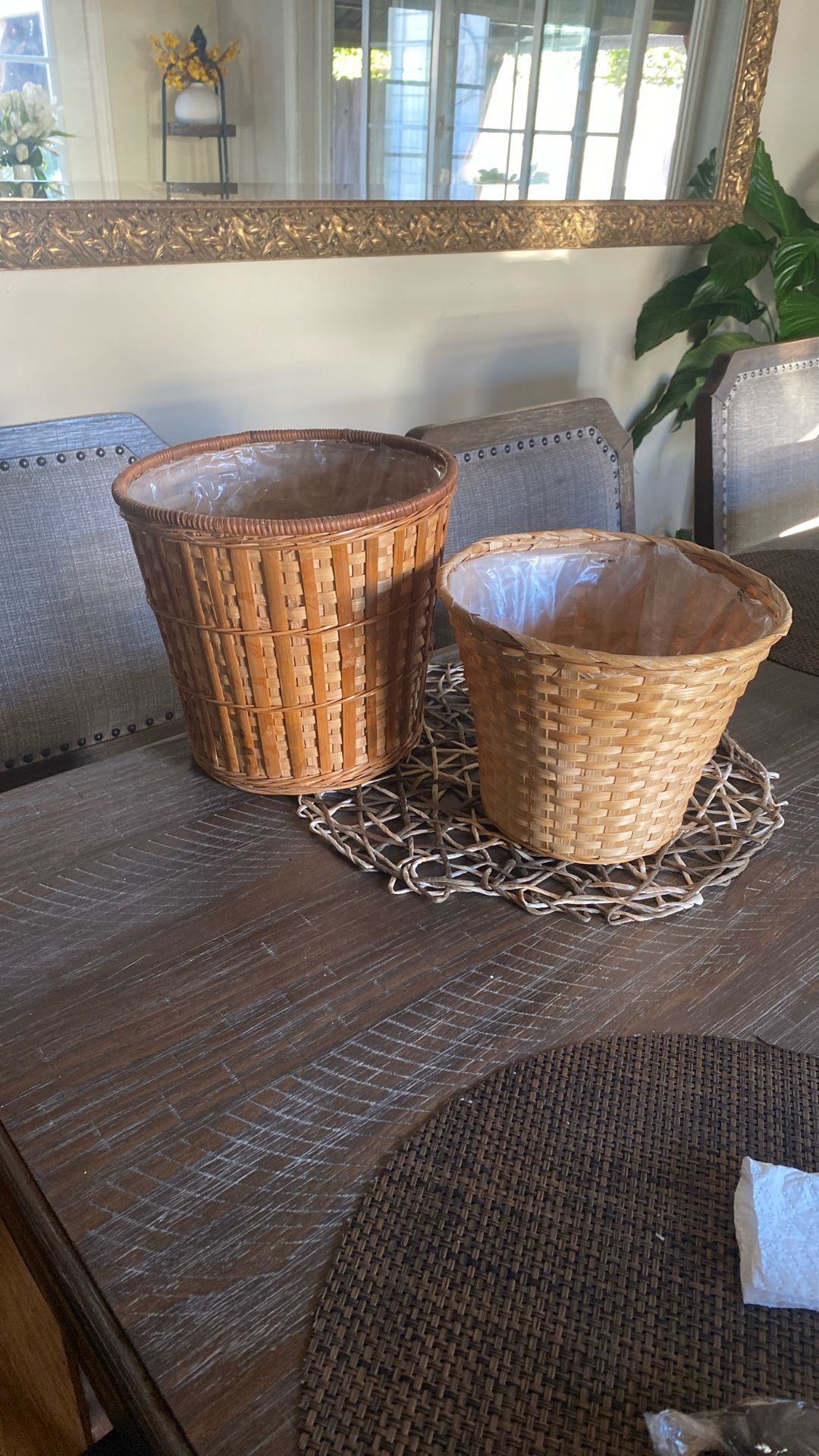 Rattan Pots Planters Indoor And Outdoor!! Masetas De Rattan Para Dentro Y Fuera