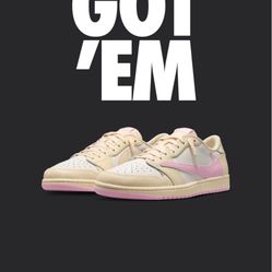 Jordan 1 Retro Low OG SP Travis Scott Shy Pink Size 12