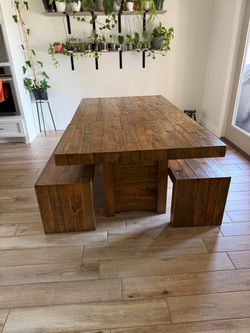 Dining table with matching benches