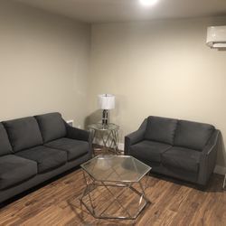 Grey Sofa Couch Set With Matching Tables