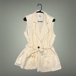 a new day Cream Sleeveless Blazer Vest