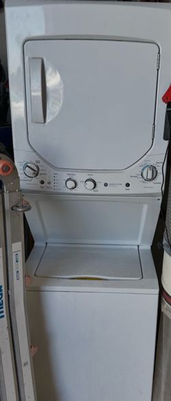 24 inch GE stacked washer and gas dryer
