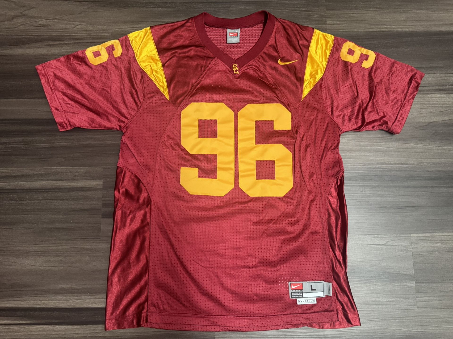 Vintage Nike USC Trojans Darrell Russell #96 NCAA Football Jersey Adult Large