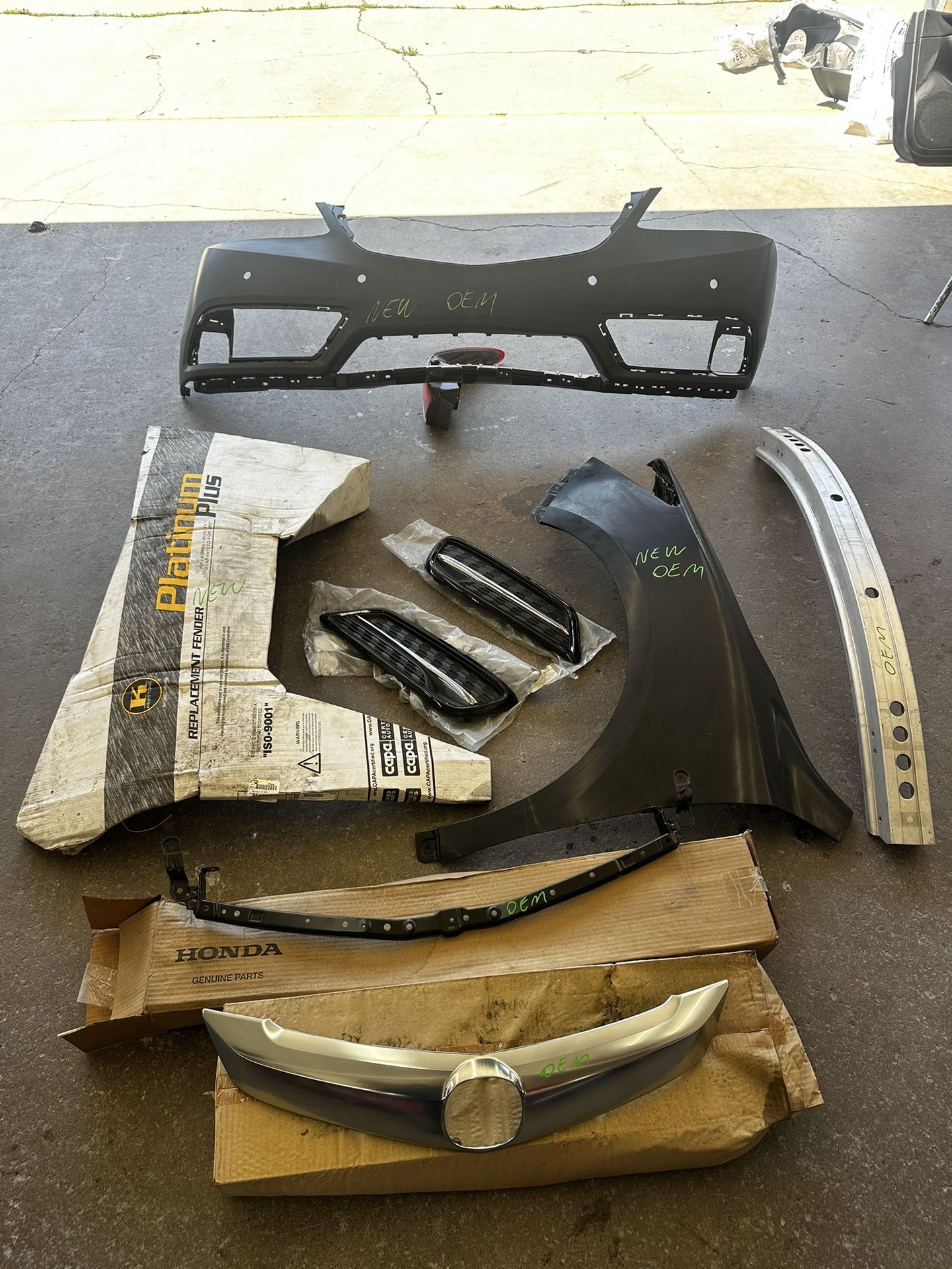 2014-2016 Acura MDX Parts , Front Bumper ,fenders,reinforcement,grill crom ,