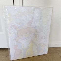 Zootopia Paint by Numbers Canvas – DIY Art Kit (No Paint or brush included)