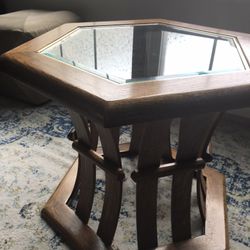 Wooden And glass Table
