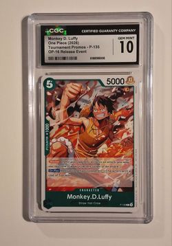 2026 One Piece OP-16 Release Event Monkey D. Luffy P-135 CGC 10 GEM MINT Promo