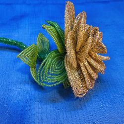 Stunning Handmade Beaded Glass Rose