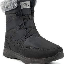 NEW SZ 9.5 Women Waterproof Insulated Winter Snow Boots Mid-Calf Booties Comfortable Warm Fur Lined Lace Up Slip