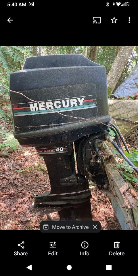 Mercury 40 HP Outboard Motor