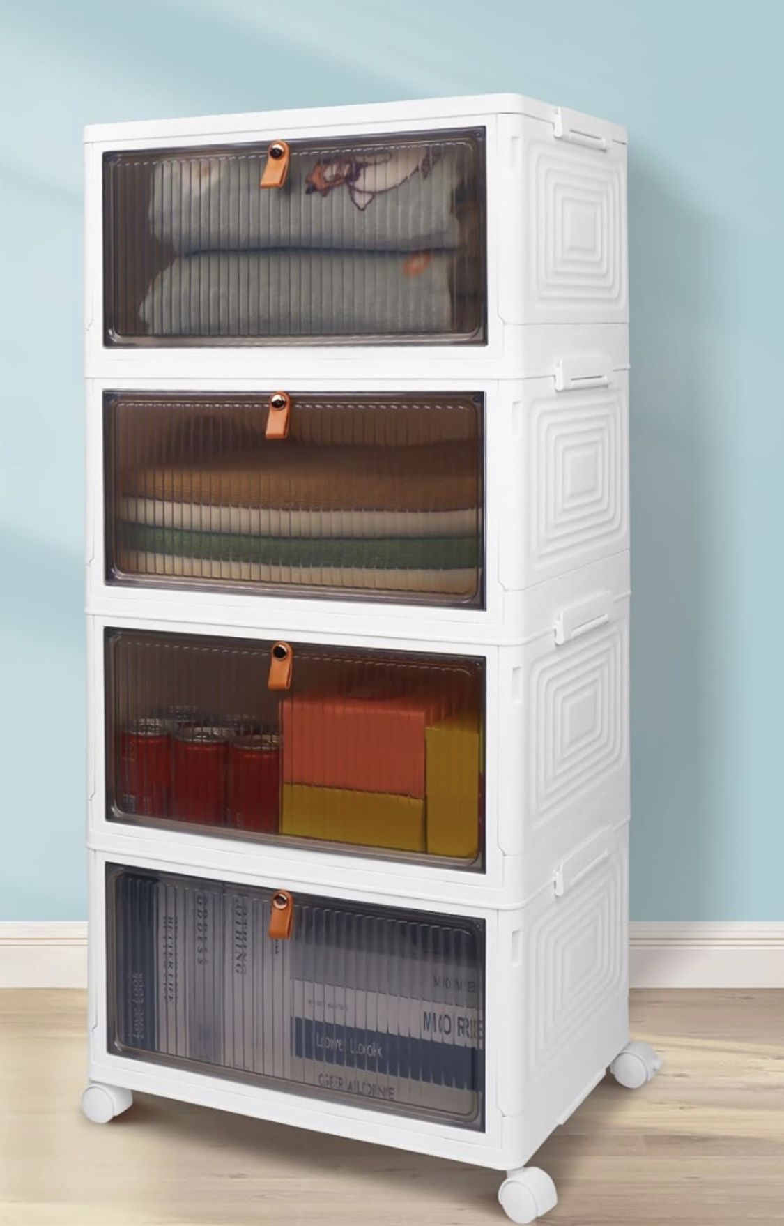 4 Tier Stackable Plastic Storage Bins (E28)