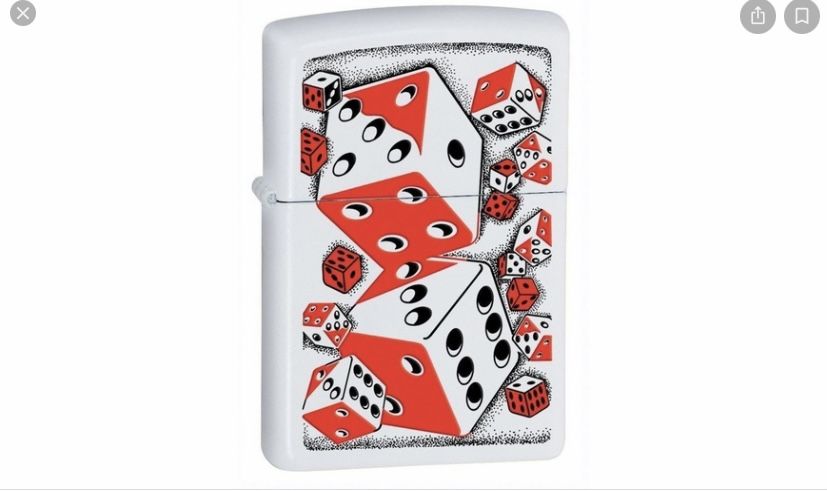 Zippo Retired Matte White 28031 #11 BS Dicey Pocket Lighter 2012