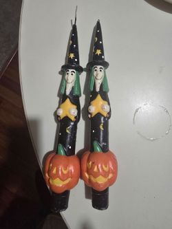Halloween 90's Witch Taper Candles Set of 2