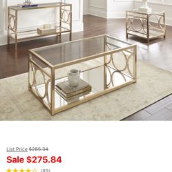 Coffee Table & Side Table (Modern / Glass / Mirror