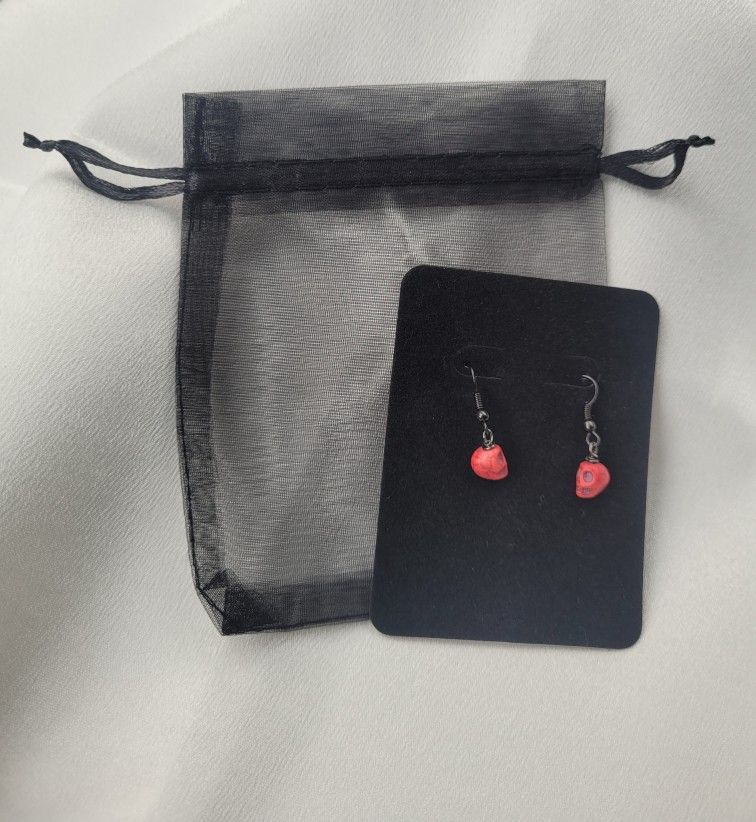 Red Skull Earrings and Necklace
