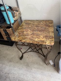 Brown marble end table