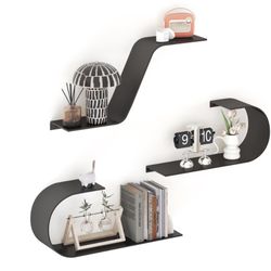 Floating Black Shelves Set Of 3 (Not Free)