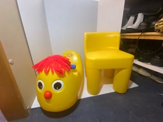 Vintage Fisher-Price Ollie Rocker and Little Tikes Chair Yellow