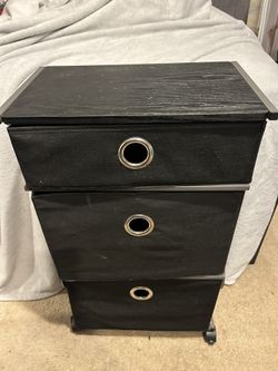 Black Organizer 3 Drawers For Storage 