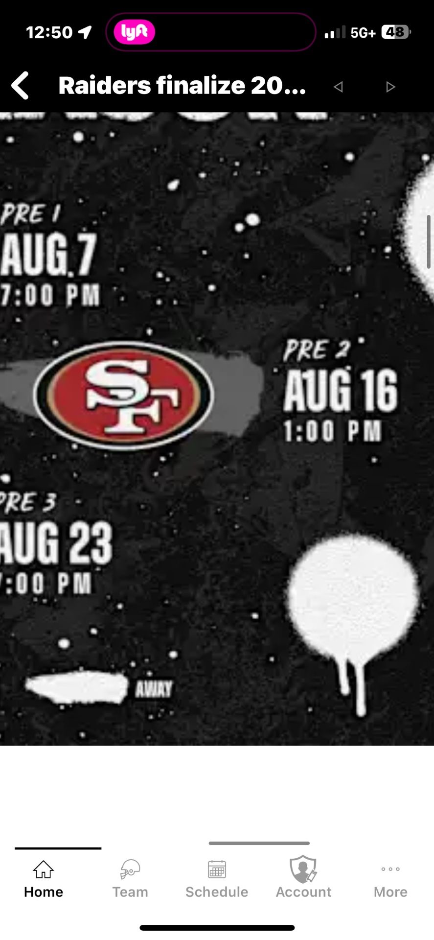 RAIDERS HOME GAMES