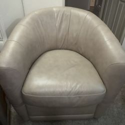 Natuzzi Swivel Armchair Giada Chair Cream  