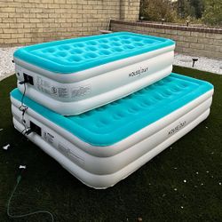 New In Box $35 For Twin $45 For Queen Size 550 Lbs Capacity Inflatable Air Bed Mattress With Built In Pump Camping Sleeping 18 Inches Tall 