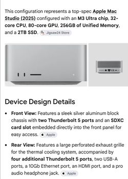 NEW Apple Mac Studio M3 Ultra 256GB / 2TB + AppleCare+