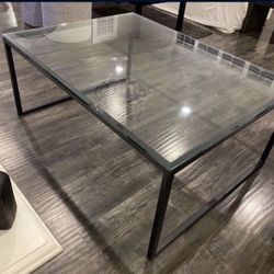 Large Glass Coffee Table (I Think From Pottery Barn) Needs Repainting $120