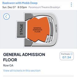 Extra Ticket To Concert Raekwon &mob Deep