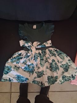 Green floral children's dress