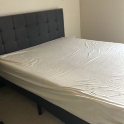 Queen Size Bed With Mattress and With Bed Sheet ready to be Picked Up 