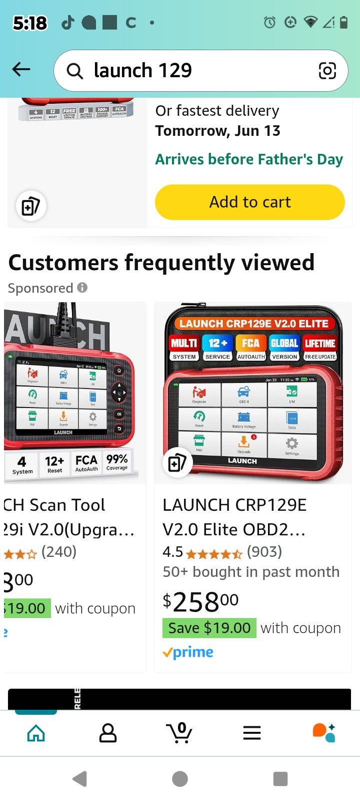 Launch CRP Elite 129E Car Scanner
