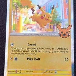 "Mint" Pokemon Pikachu Trick Or Trade Card Halloween SP 
