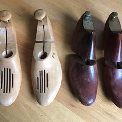 Lot of 2 Vintage Wood Adjustable Shoe Forms