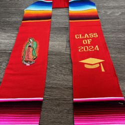 Embroidered Latino Sash, 2024 Graduation Stole, Sarape